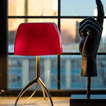 Lampe de table Bauhaus design danois abat-jour verre blanc
