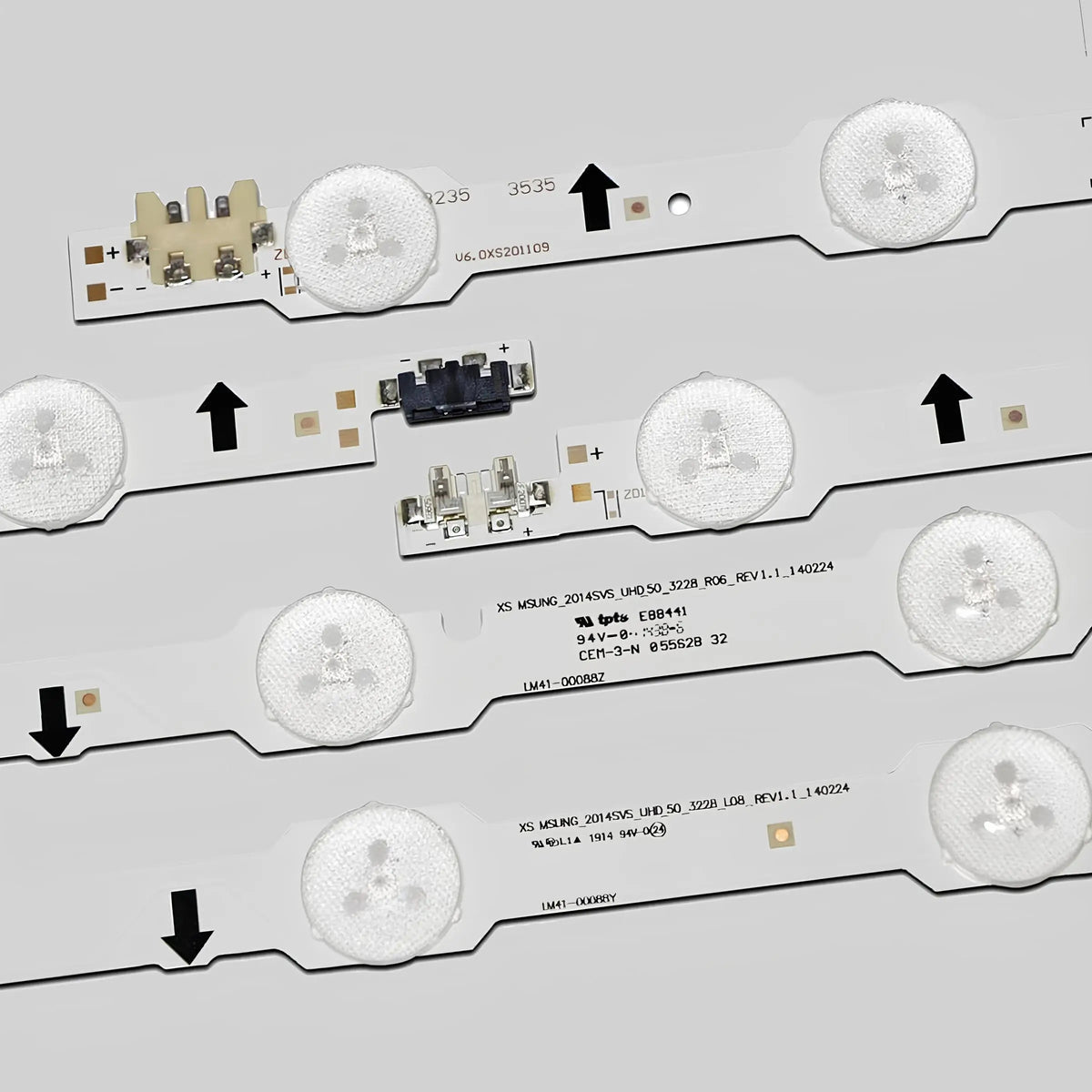ruban led blanc moderne connecteurs électriques boutons commande