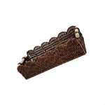 panier rustique tressé marron poignées beige fruits rangement cuisine organisateur rectangle ondulé multifonction