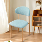 housse chaise coton polyester vert bleu rose moderne ligne diagonale taille