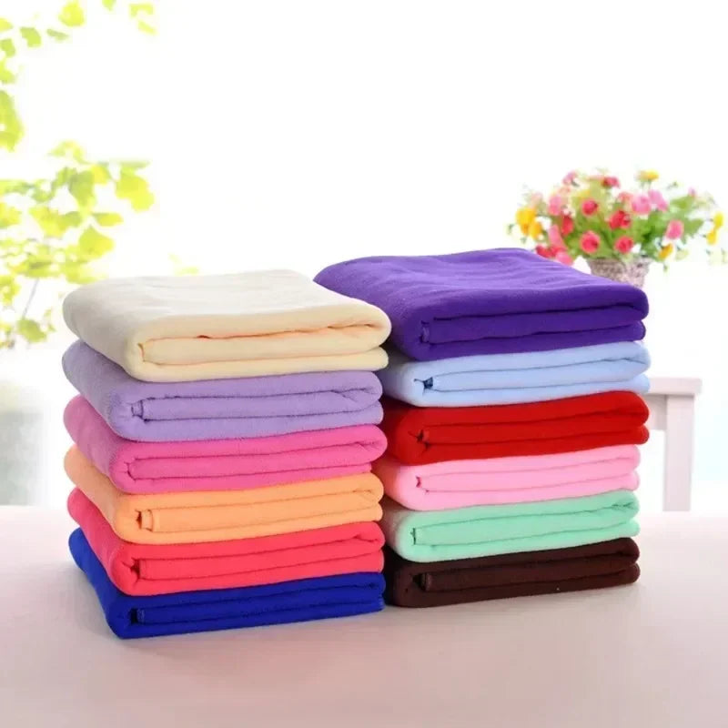 serviette bain microfibre séchage rapide motif uni moderne pâques rose orange rouge bleu violet