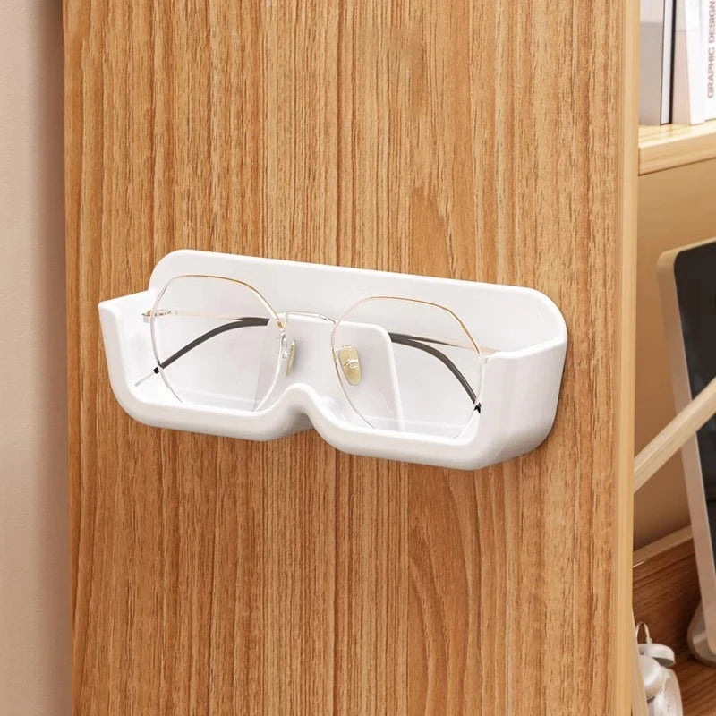 porte lunettes mural blanc gris transparent adhésif moderne minimaliste rangement plastique respectueux environnement