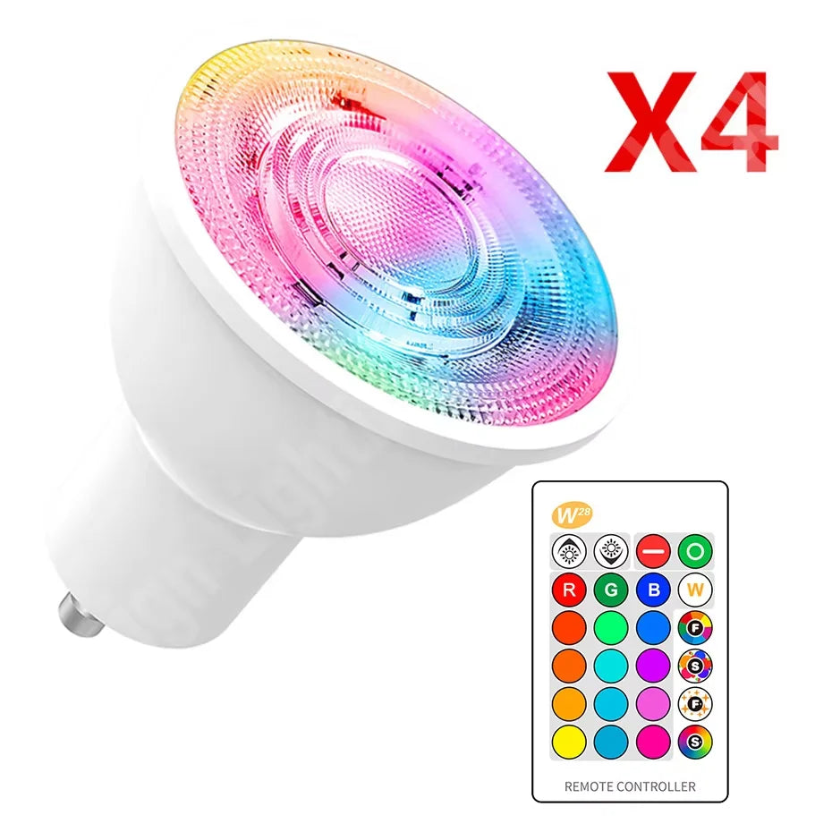 ampoule led rgb blanc moderne télécommande 16 couleurs ajustement luminosité chambre salon