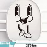 sticker autocollant visage souriant dessin animé noir salle bains décoration murale étanche pvc
