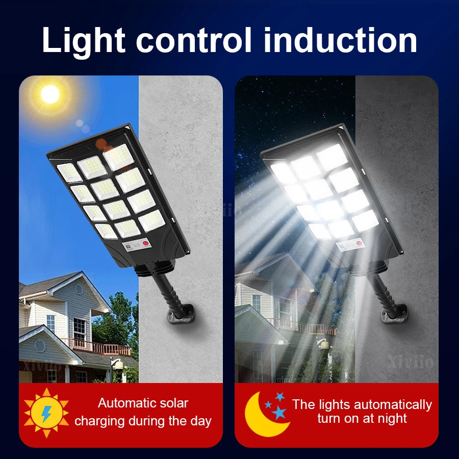 lampe solaire ip65 led motion sensor télécommande moderne noire extérieure murale autonomes