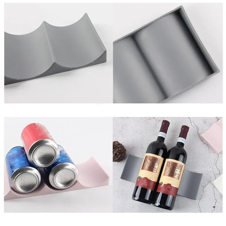rangement boissons ondulé multiusage canettes bouteilles vin moderne bleu rose beige gris minimaliste