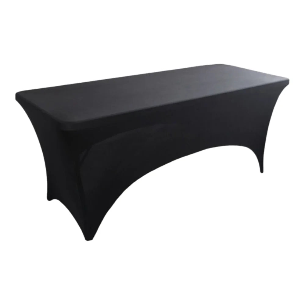 housses table réutilisables noires solides modernes adhésives fête pâques 4ft 6ft 8ft polyester