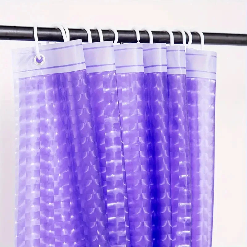 rideau douche violet translucide texture cristal métalliques moderne respectueux environnement gaufre 180x180cm
