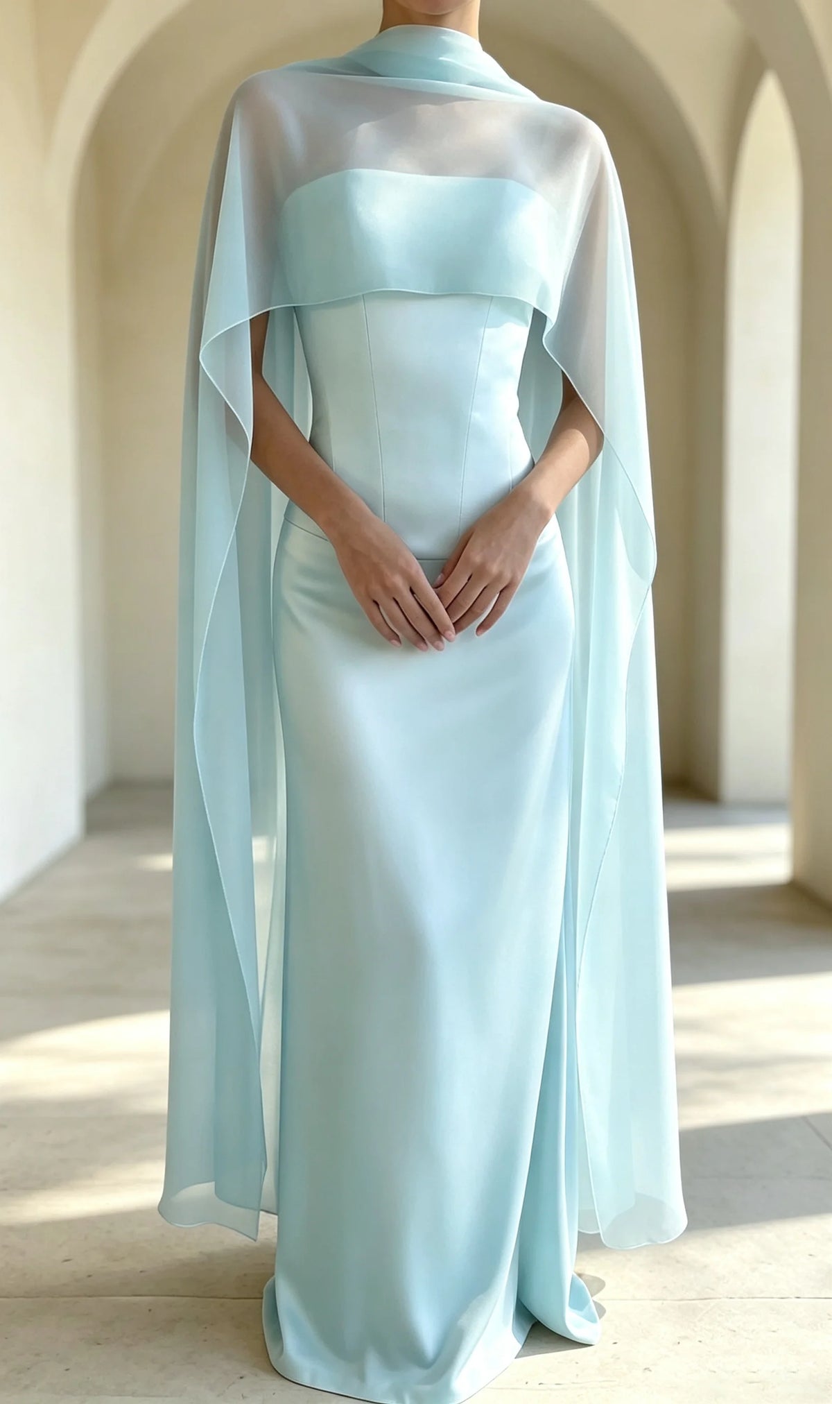cape mariage transparente polyester élégante plage cérémonie cocktail soirée echangement
