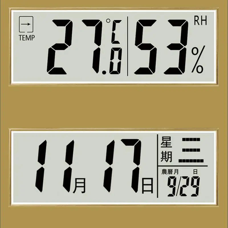 horloge murale moderne horaire température humidité calendrier numérique