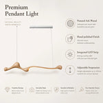 lampe suspendue bois naturel moderne marron foncé suspension minimaliste éclairage salon chambre