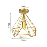 lampe moderne or structure métallique géométrique éclairage quotidien chambre cuisine salle manger entree