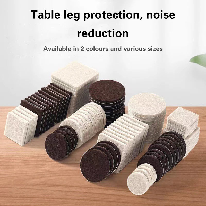 protecteurs pieds tables feutre nylon adhésifs gris clair foncé réduisent bruit antidérapants utilitaires pratiques