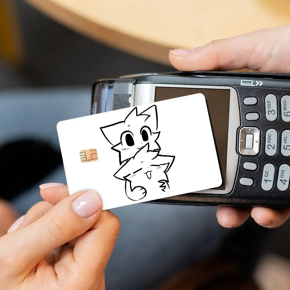 autocollants carte credit dessin animé chats moderne graphique
