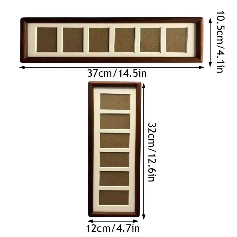 cadre photo multiple bois classique emplacements horizontal vertical traditionnel