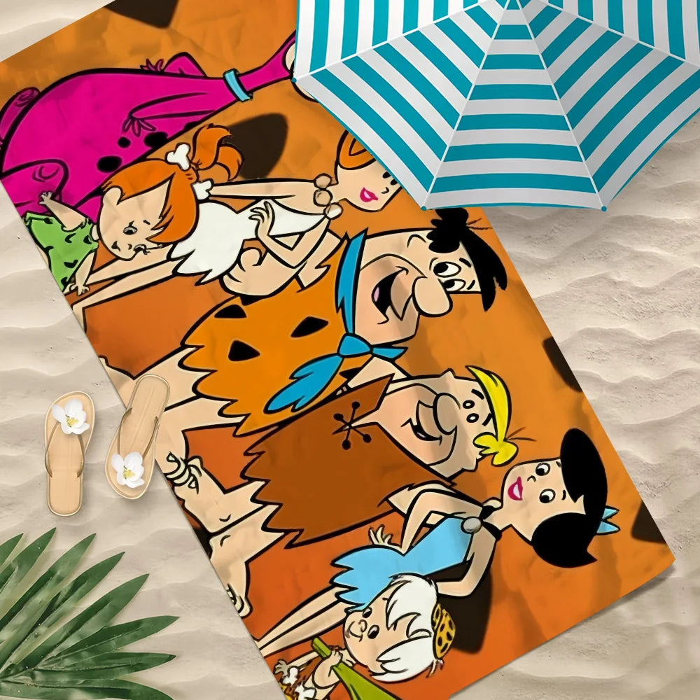 grande serviette plage dessin animé flintstones douce absorption rapide piscine sport voyage enfant
