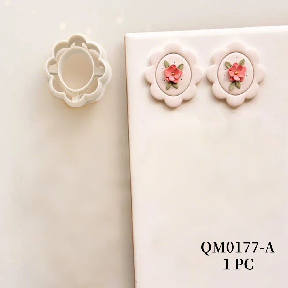 ciseaux embossing fleurs décoratives boucles d'oreilles artisanat outils modélisation céramique polymère découpe 3d blanc