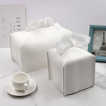 boîte mouchoirs simili cuir moderne blanc bleu rose marron minimaliste