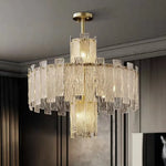 lustre suspension cristal moderne doré strass transparent cuisine salle manger salon