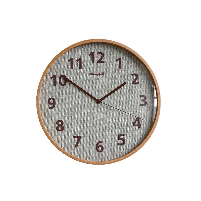 horloge murale bois nordique minimaliste aiguille miroir verre 12 pouces living room quartz