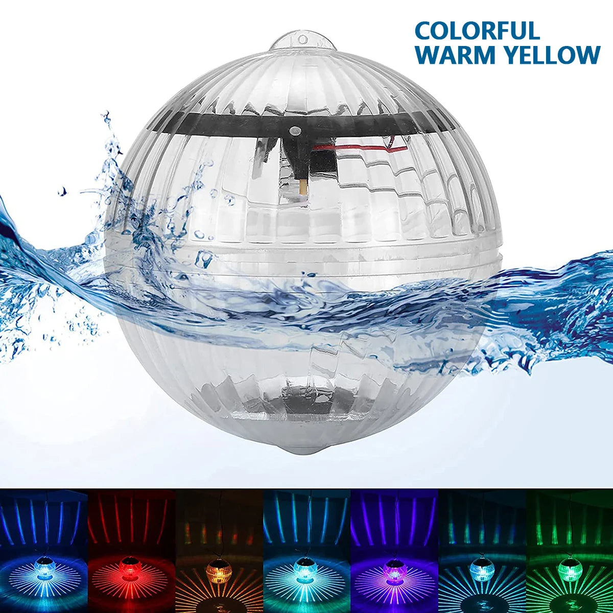 boule lumineuse solaire ip44 led moderne transparente rayures horizontales piscine jardinextérieur