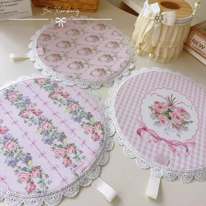 coasters fleur rose géométriques dentelés vintage blanc opalets résistants chaleur