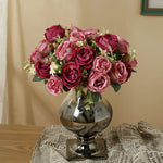 décoration maison bouquet fleurs artificielles pivoine rose naturel ornement anniversaire fête