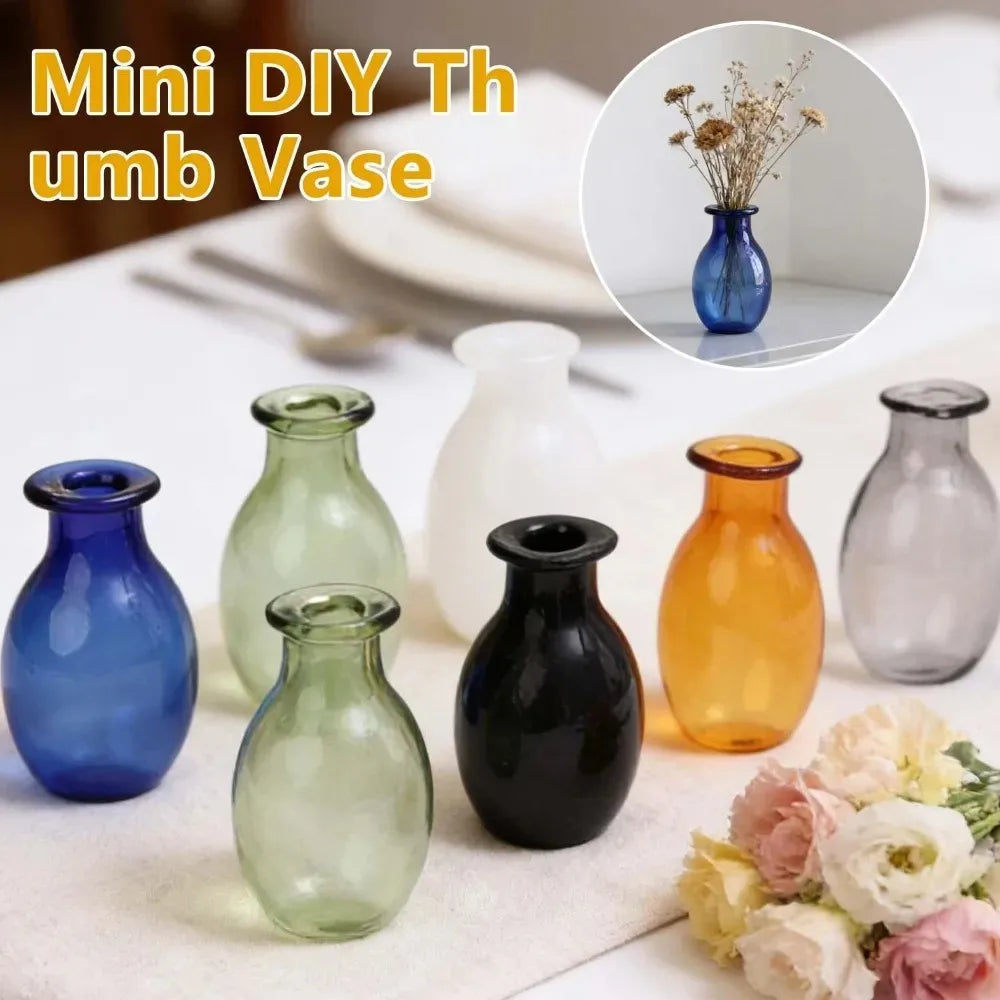 mini vase verre transparent décoration moderne petit pot fleurs micro paysage intérieur