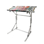 chevalet broderie acier inoxydable réglable industriel support art argenté métallique ajustable