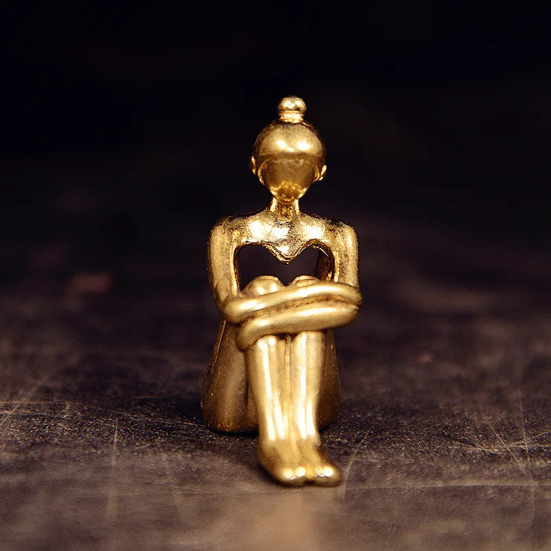 figurines decoratives bronze doré abstrait moderne minimalistes ornement decoration maison