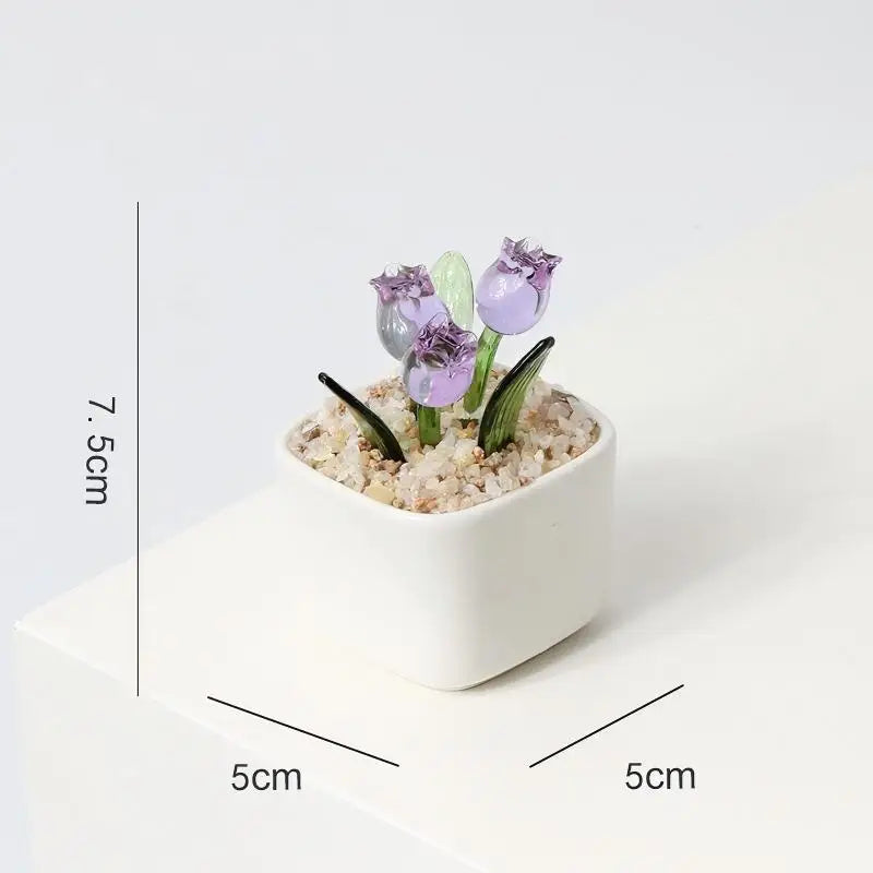 pots fleurs artificielles couleurs variées feuilles vertes pots carrés blancs gravier beige modernes