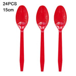 vaisselle noël 24 pièces assiettes fourchettes couteaux serviettes père noël motifs traditionnels rouge blanc