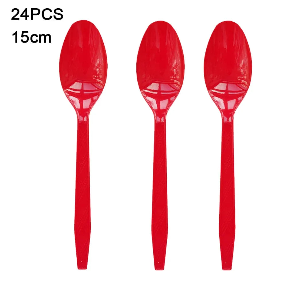 vaisselle noël 24 pièces assiettes fourchettes couteaux serviettes père noël motifs traditionnels rouge blanc