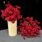 décoration extérieure mariage bouquet roses artificielles soie rouge classique anniversaire événementextérieur