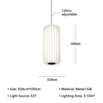 suspension lumineuse moderne soie beige clair rayures horizontales opacité chaînes noires 4200K 3000K 6500K