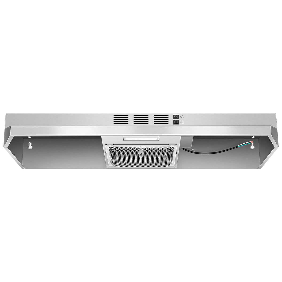 hotte cuisine acier inoxydable 280 cfm vitesses led argentée moderne easy clean