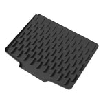 tapis cuisine silicone gris moderne drainage efficace anti dérapant assiettes bols