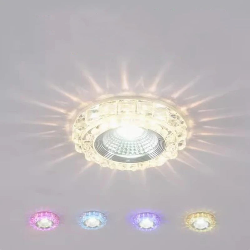 Spot LED moderne transparent argenté brillantes 9,5cm diamètre 8cm trou 249 2000 flux lumineux