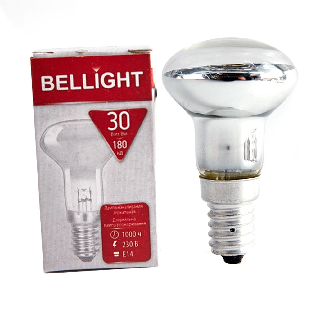 ampoule incandescente e14 classique opaque 39mm transparente rond lisse 30w