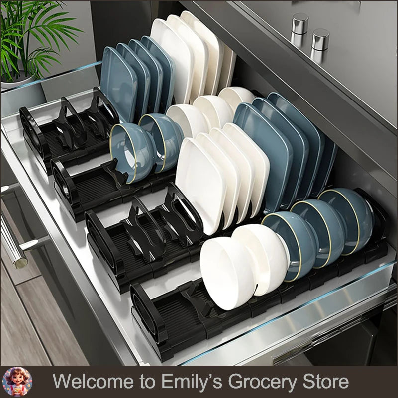 rack vaisselle noir moderne clips taille réglable pp cuisine étagère bols assiettes