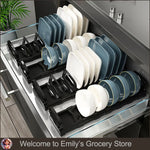 rack vaisselle noir moderne clips taille réglable pp cuisine étagère bols assiettes