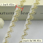 ruban métallique tressé or argent noir classique 1.2cm 0.5cm 0.8cm 5mètres couture artisanat diy