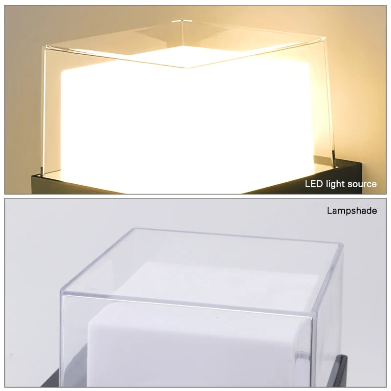 applique murale led moderne transparente blanc noir éclairage intérieur extérieur étanche ip65