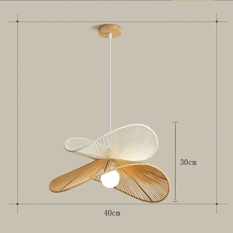 suspension lumineuse tressée wicker naturel moderne rustique salon chambre lumière chaîne métallique ampoule