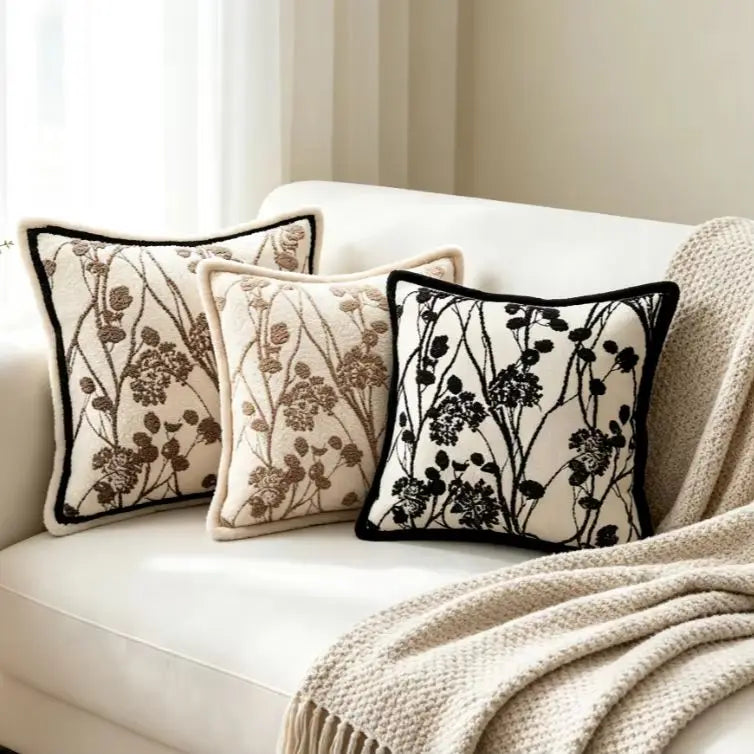 coussin carré 45x45cm coussin 30x50cm housse amovible lavable bohème motif géométrique polyester coton moderne
