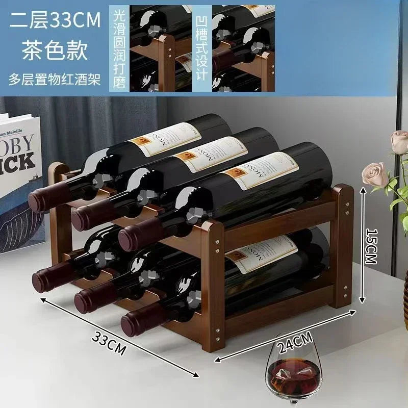 présentoir vin bois moderne marron 43x24cm étages almacenamiento bouteilles décoration maison