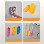 supports brosses dents chaussures forme adhésifs miroir brosses dentifrices salle bain