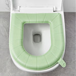 coussin toilette rose clair vert pastel gris clair texture cuir moderne clips fixations confortables