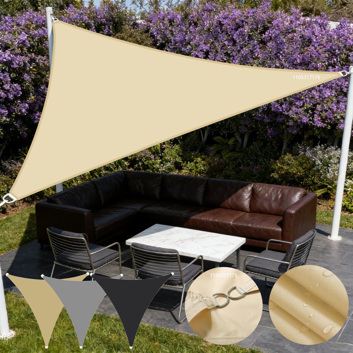 voile d'ombrage triangulaire imperméable anti uv jardin terrasse extérieur moderne