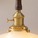 Suspension lumineuse industrielle verre texturé blanc doré bois chambre salon